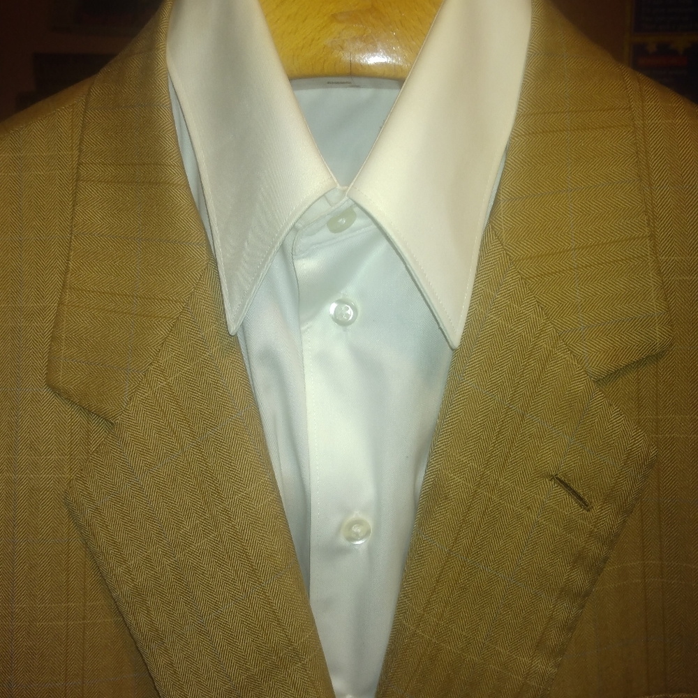 Brioni Men Tan 3Btn/2Vents Windowpane Sport Coat 48R Sold As Is